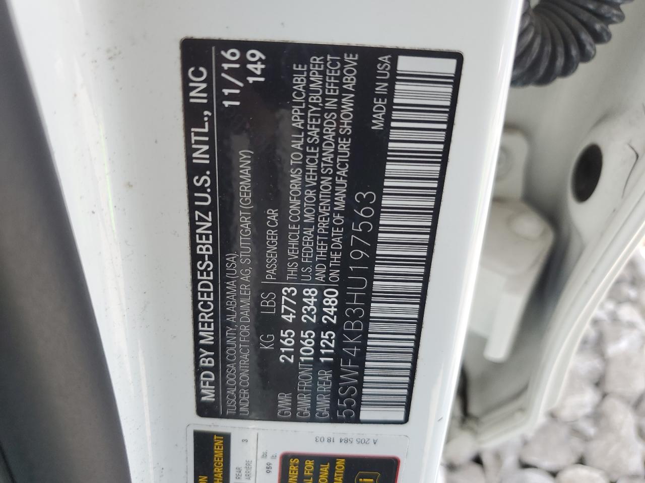 55SWF4KB3HU197563 2017 Mercedes-Benz C 300 4Matic