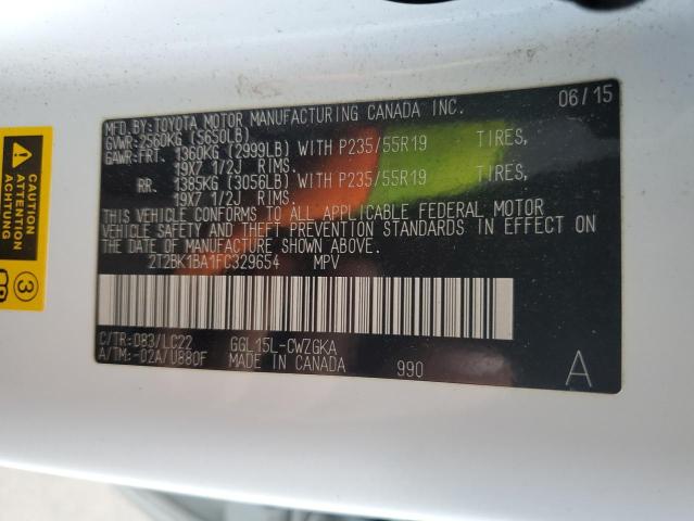 2015 Lexus Rx 350 Base VIN: 2T2BK1BA1FC329654 Lot: 56137464