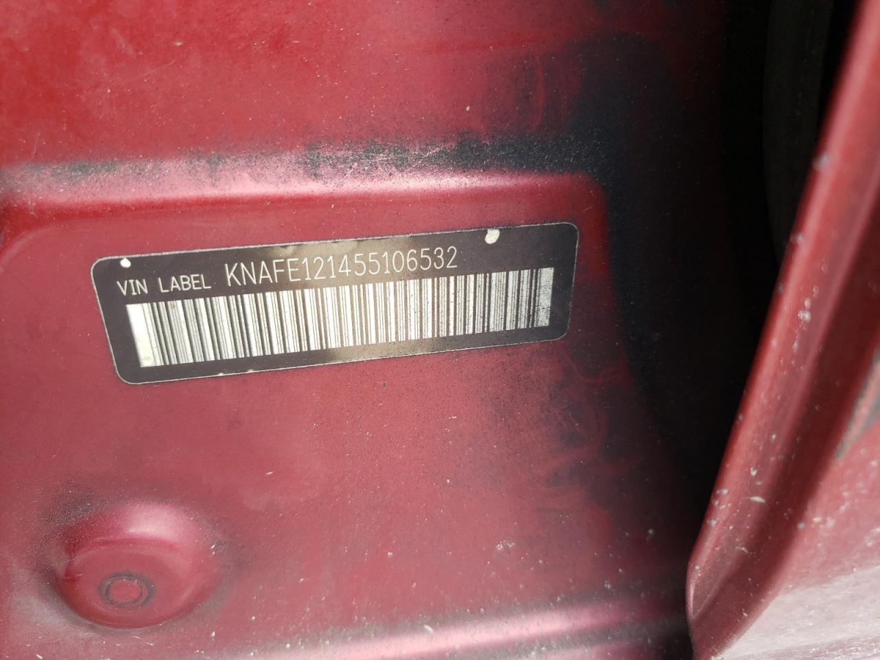 KNAFE121455106532 2005 Kia Spectra Lx