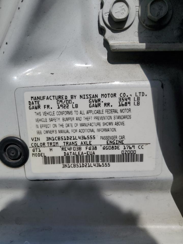 3N1CB51D21L436555 2001 Nissan Sentra Xe