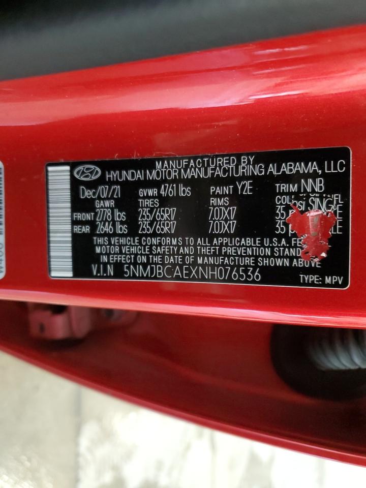 5NMJBCAEXNH076536 2022 Hyundai Tucson Sel