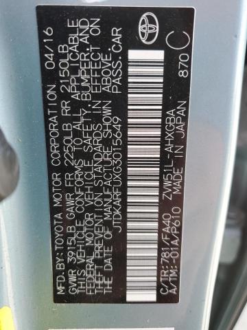 2016 Toyota Prius VIN: JTDKARFUXG3015649 Lot: 55367974