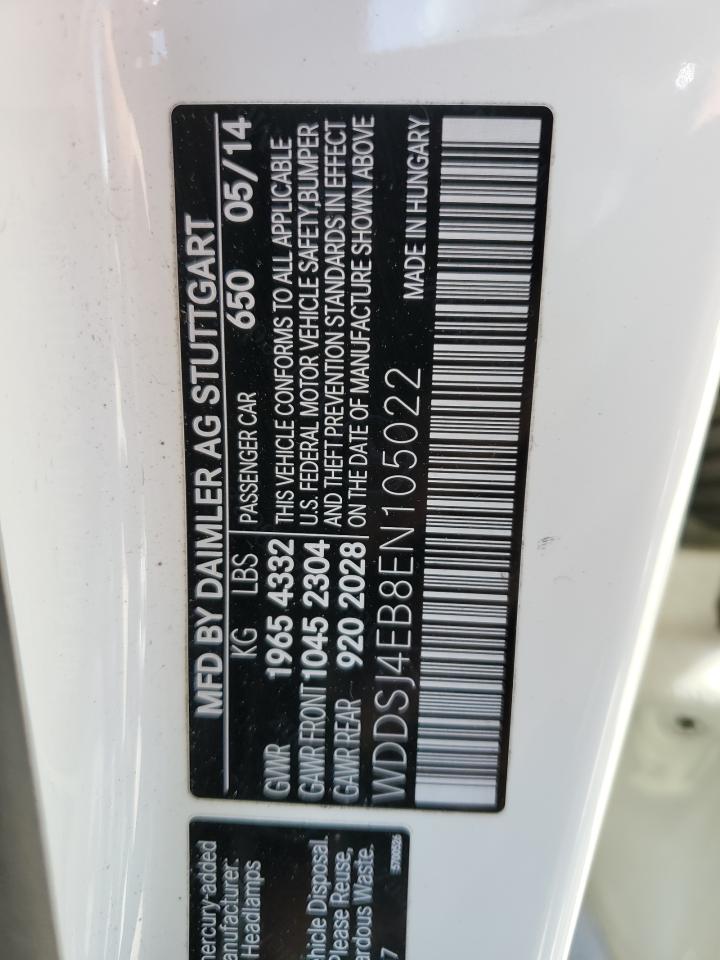 WDDSJ4EB8EN105022 2014 Mercedes-Benz Cla 250