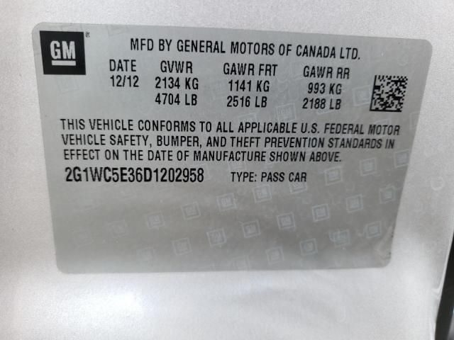 2013 Chevrolet Impala Ltz VIN: 2G1WC5E36D1202958 Lot: 56727594