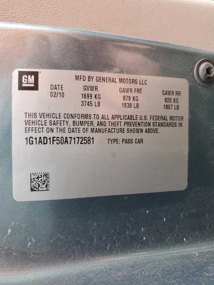 1G1AD1F50A7172581 2010 Chevrolet Cobalt 1Lt 1G1AD1F50A7172581 2010 Chevrolet Cobalt 1Lt