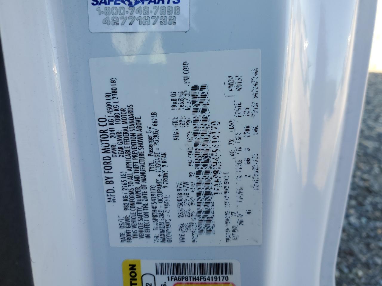 1FA6P8TH4F5419170 2015 Ford Mustang