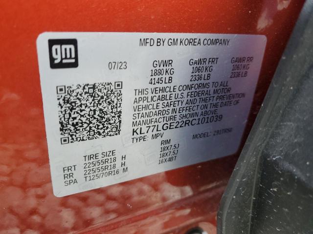 2024 CHEVROLET TRAX 1RS KL77LGE22RC101039