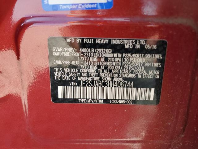 2017 Subaru Forester 2.5I VIN: JF2SJABC3HH406744 Lot: 55083654