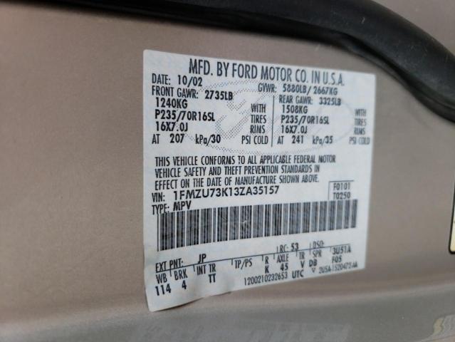 2003 Ford Explorer Xlt VIN: 1FMZU73K13ZA35157 Lot: 55928484