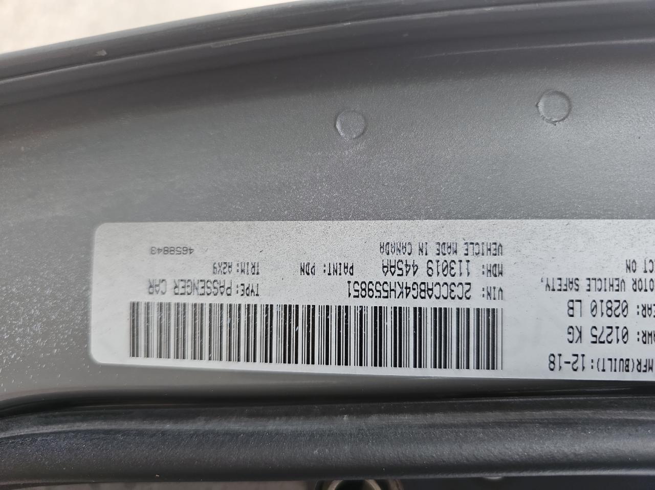 2C3CCABG4KH559851 2019 Chrysler 300 S