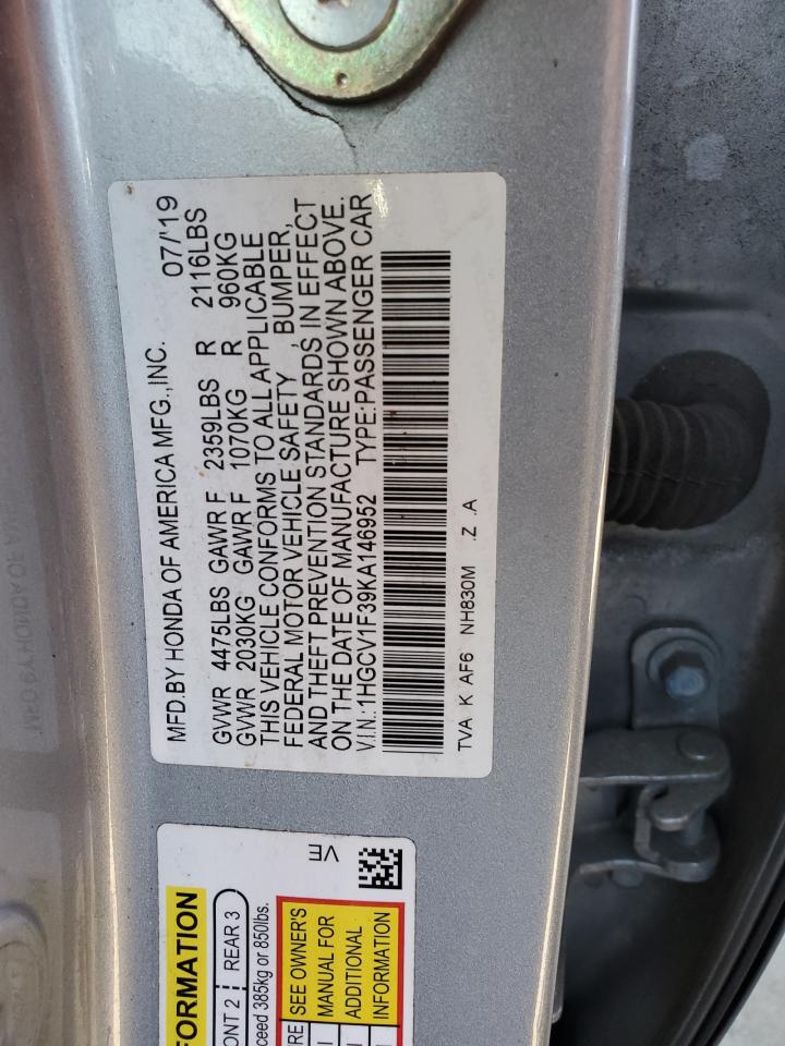 1HGCV1F39KA146952 2019 Honda Accord Sport