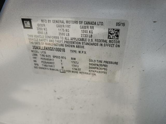 2016 GMC TERRAIN SL - 2GKALLEK6G6100018