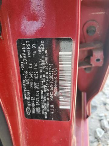 2012 Hyundai Accent Gls VIN: KMHCT5AE1CU051771 Lot: 55917434