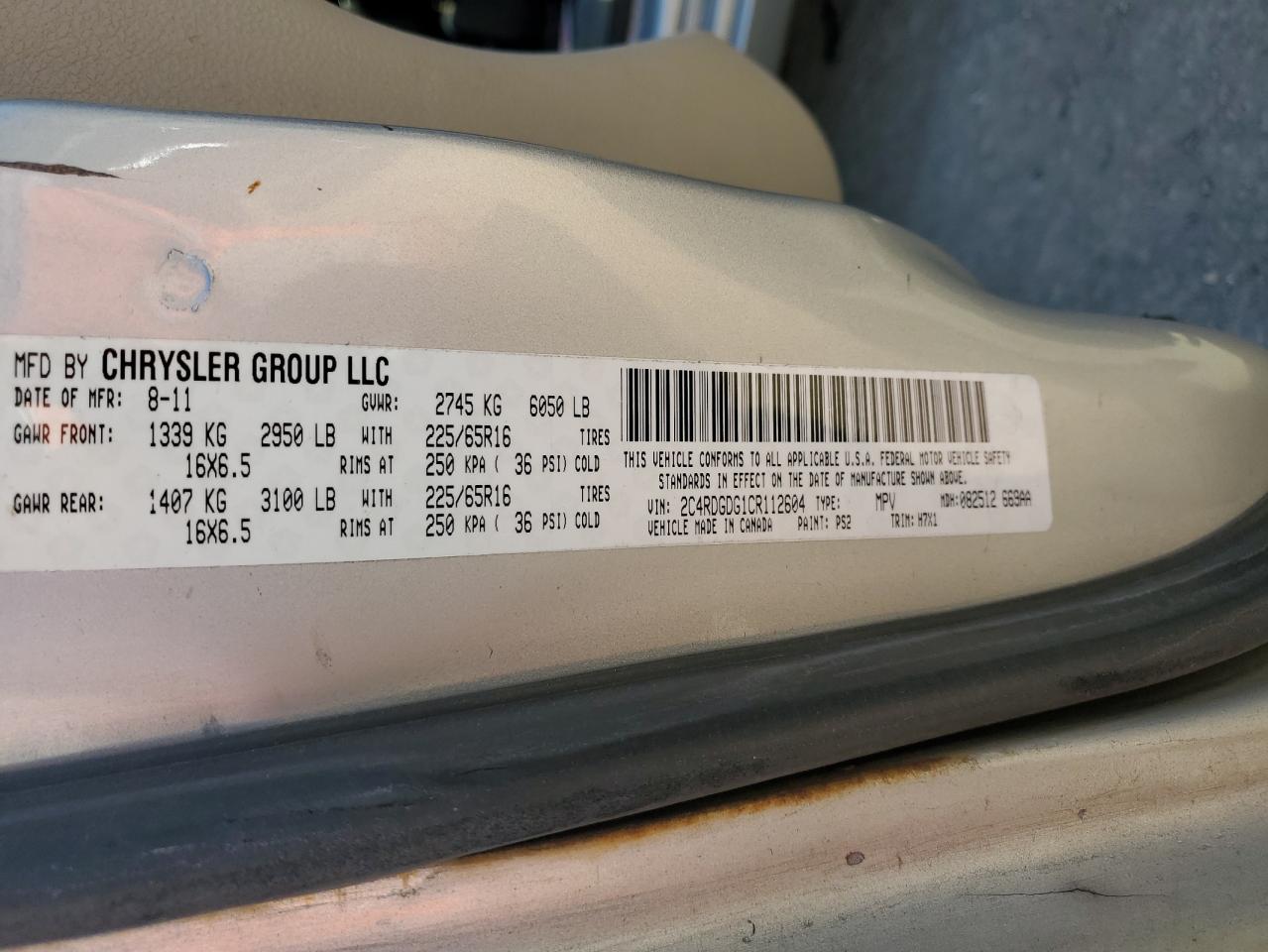 2C4RDGDG1CR112604 2012 Dodge Grand Caravan Crew