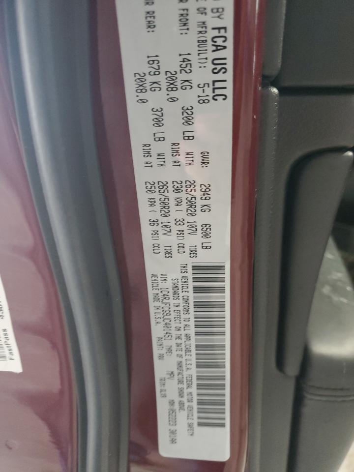 1C4RJFCG9JC401451 2018 Jeep Grand Cherokee Overland