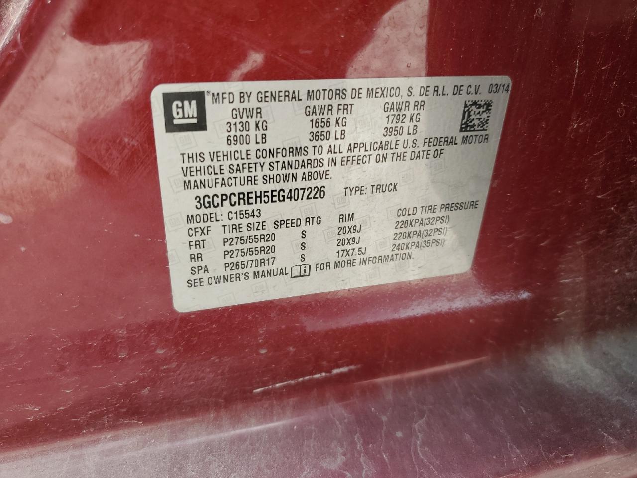 3GCPCREH5EG407226 2014 Chevrolet Silverado C1500 Lt