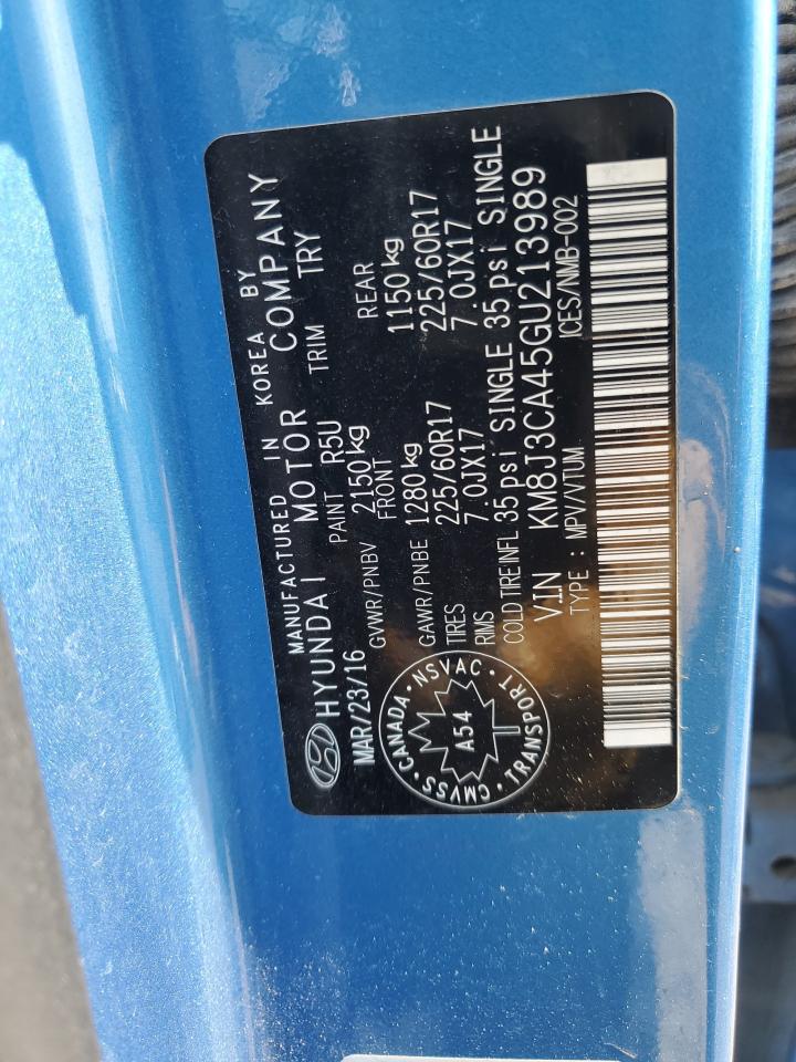 KM8J3CA45GU213989 2016 Hyundai Tucson Limited