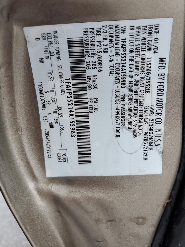 1FAFP55214A155983 2004 Ford Taurus Ses