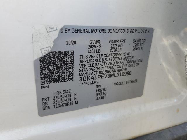 2021 GMC Terrain Slt VIN: 3GKALPEV8ML316980 Lot: 54580444