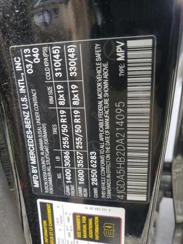 2013 Mercedes-Benz Ml 350 4Matic VIN: 4JGDA5HB2DA214095 Lot: 54754794