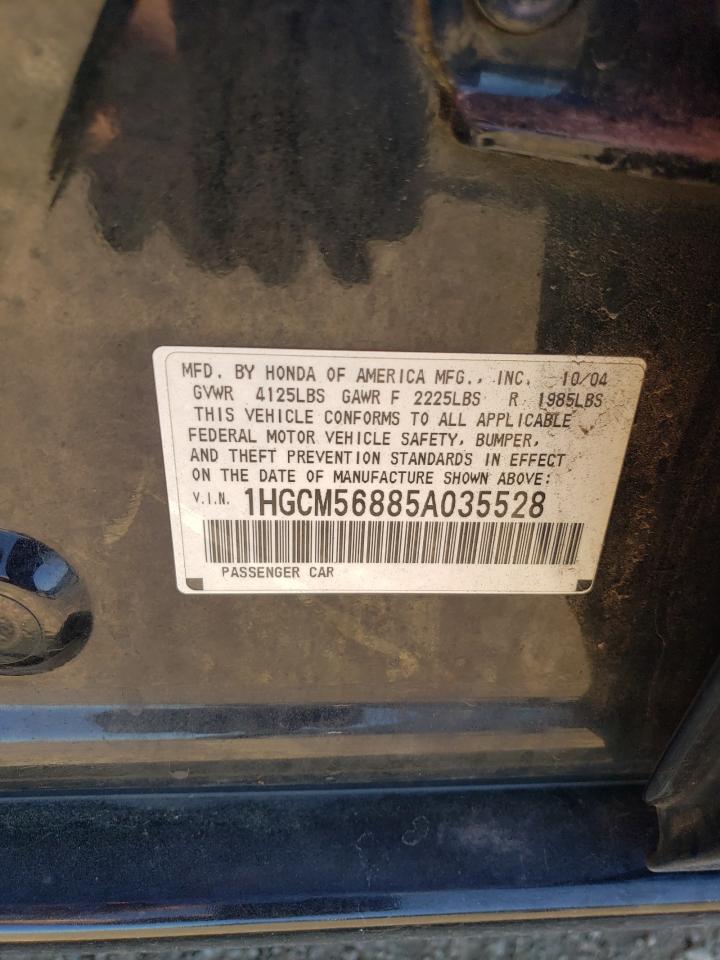 1HGCM56885A035528 2005 Honda Accord Ex