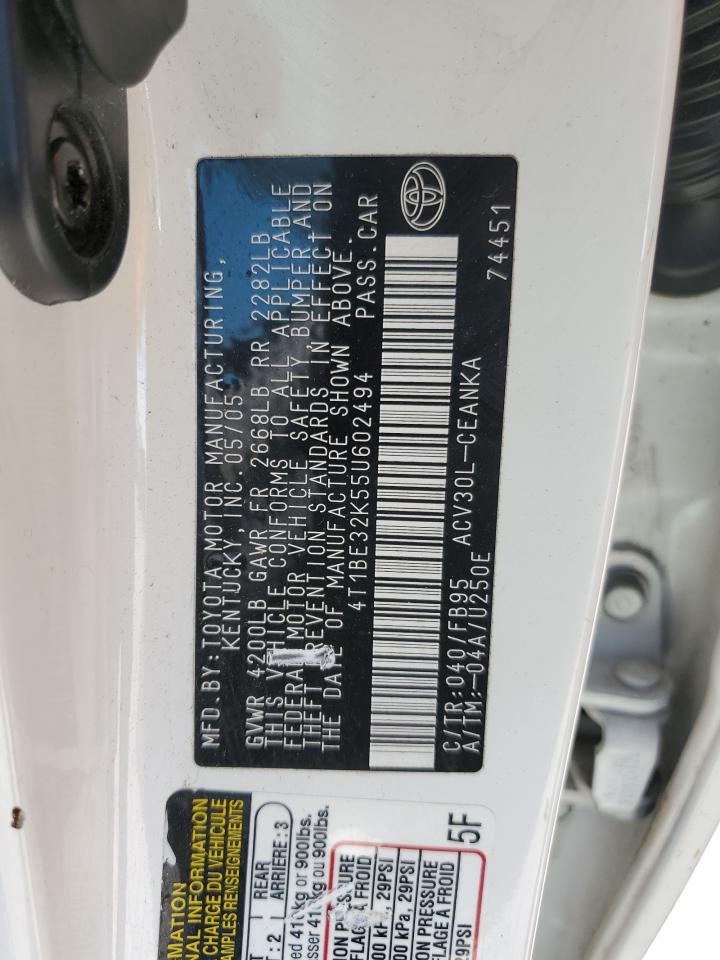 4T1BE32K55U602494 2005 Toyota Camry Le