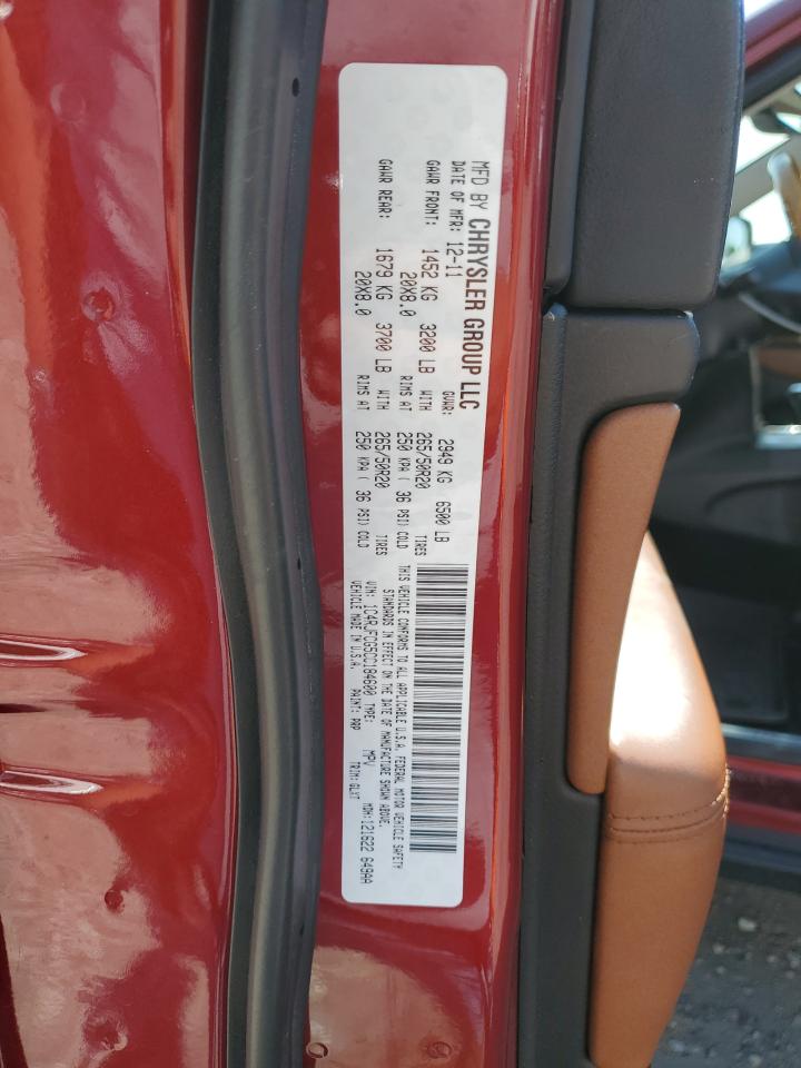 1C4RJFCG5CC184600 2012 Jeep Grand Cherokee Overland