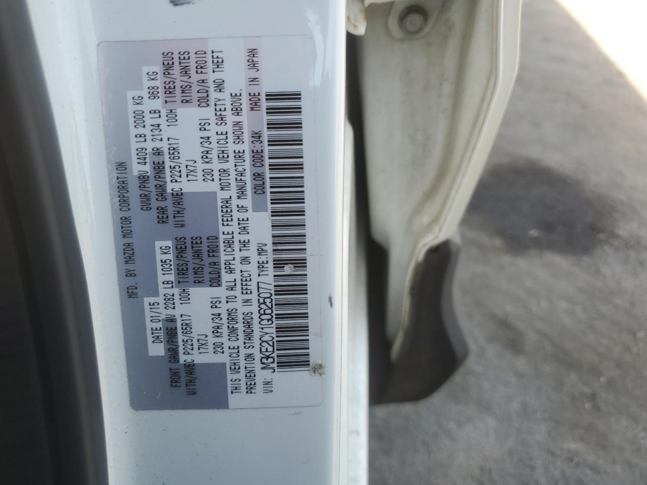 JM3KE2CY1G0625077 2016 Mazda Cx-5 Touring