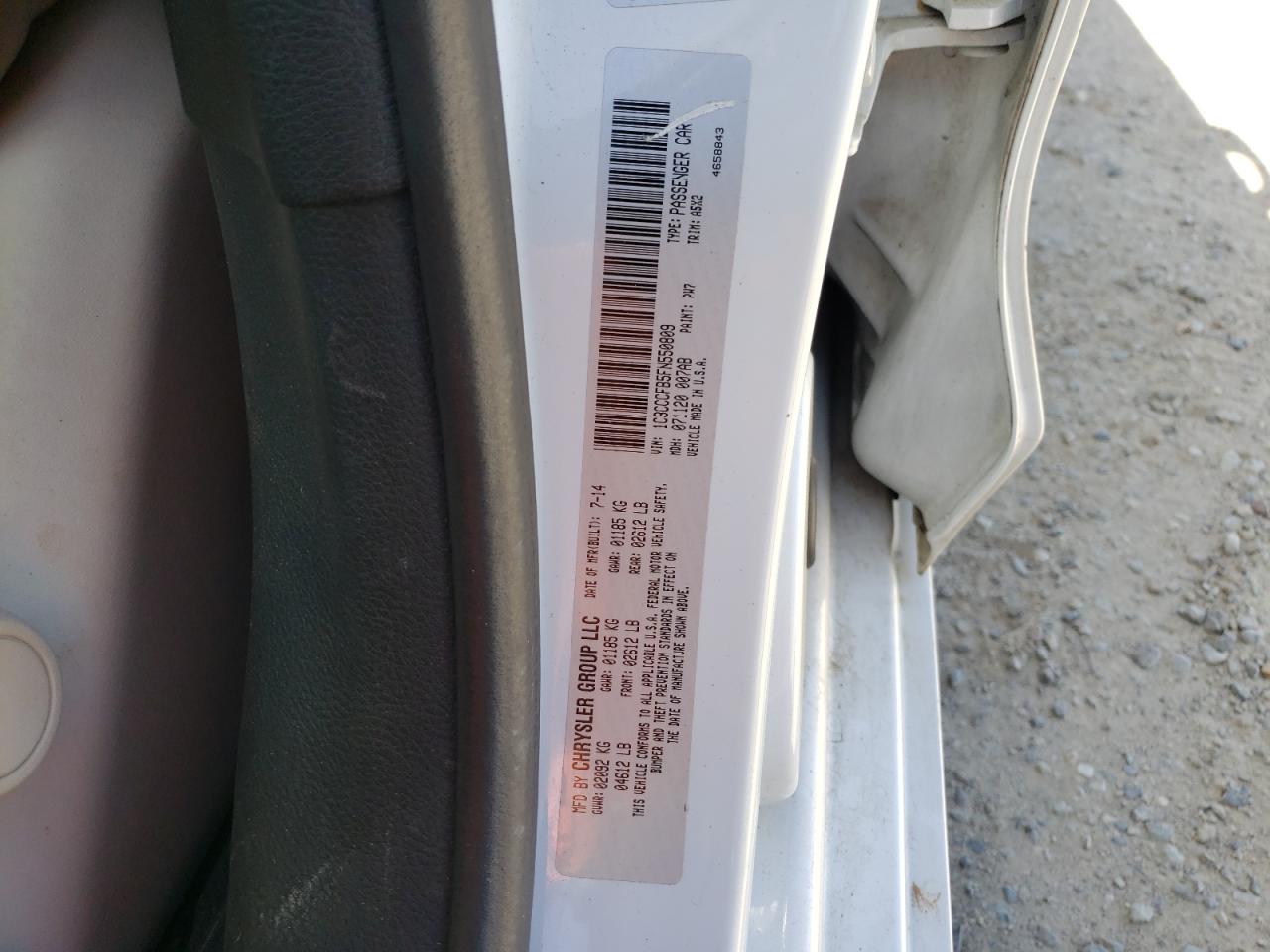 1C3CCCFB5FN550809 2015 Chrysler 200 Lx