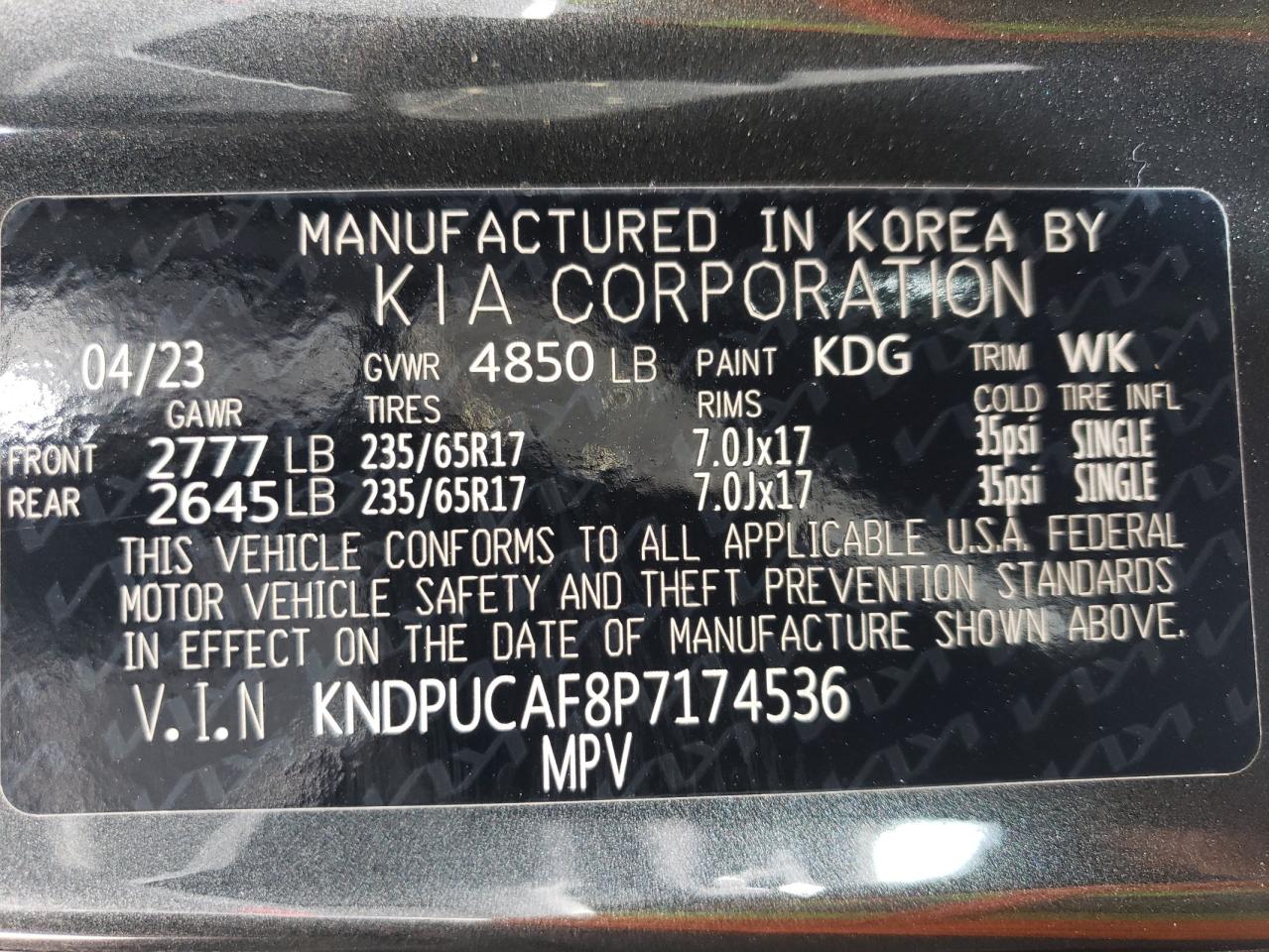 KNDPUCAF8P7174536 2023 Kia Sportage Lx