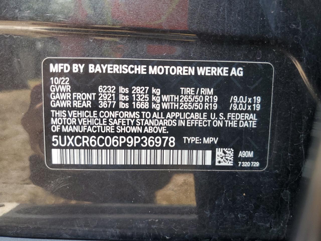 5UXCR6C06P9P36978 2023 BMW X5 xDrive40I