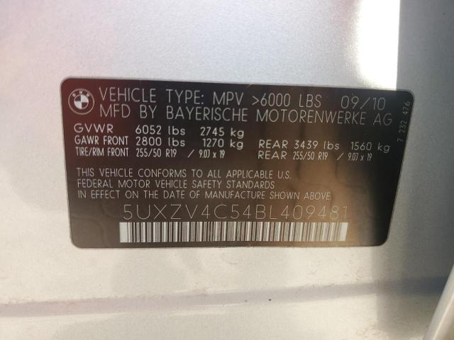 2011 BMW X5 xDrive35I VIN: 5UXZV4C54BL409481 Lot: 56283204