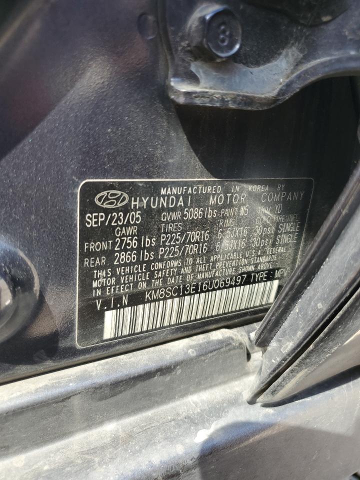 KM8SC13E16U069497 2006 Hyundai Santa Fe Gls