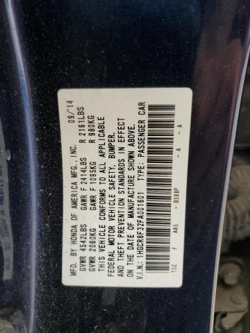 2015 Honda Accord Hybrid VIN: 1HGCR6F32FA001601 Lot: 55021824