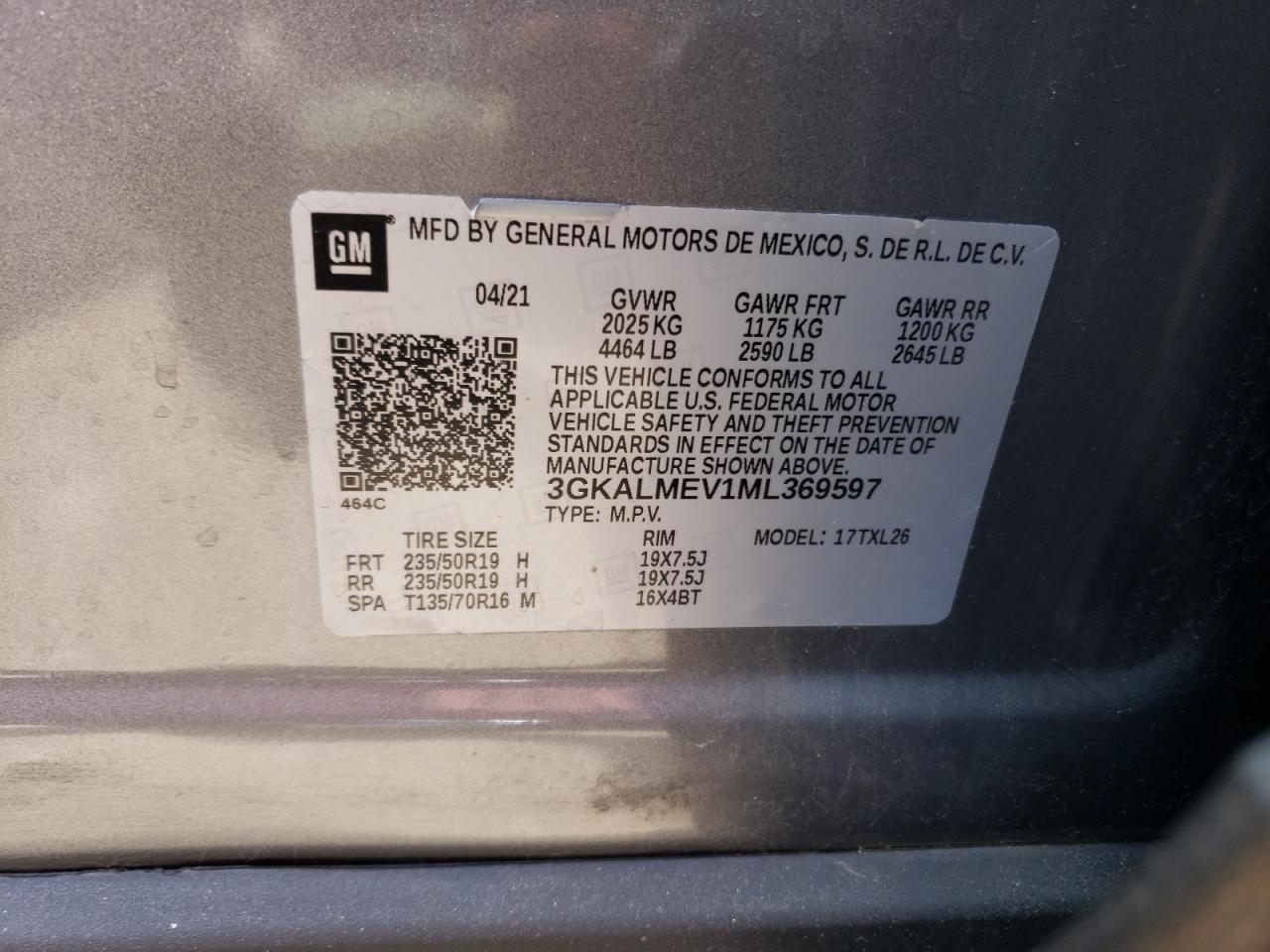 3GKALMEV1ML369597 2021 GMC Terrain Sle