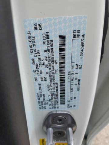 2022 Ford Escape Se VIN: 1FMCU0G68NUB89231 Lot: 57059354