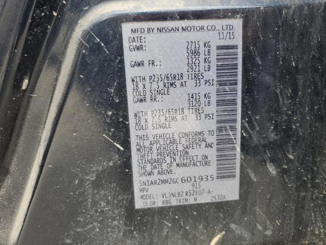 2016 Nissan Pathfinder S VIN: 5N1AR2MM2GC601935 Lot: 53820524