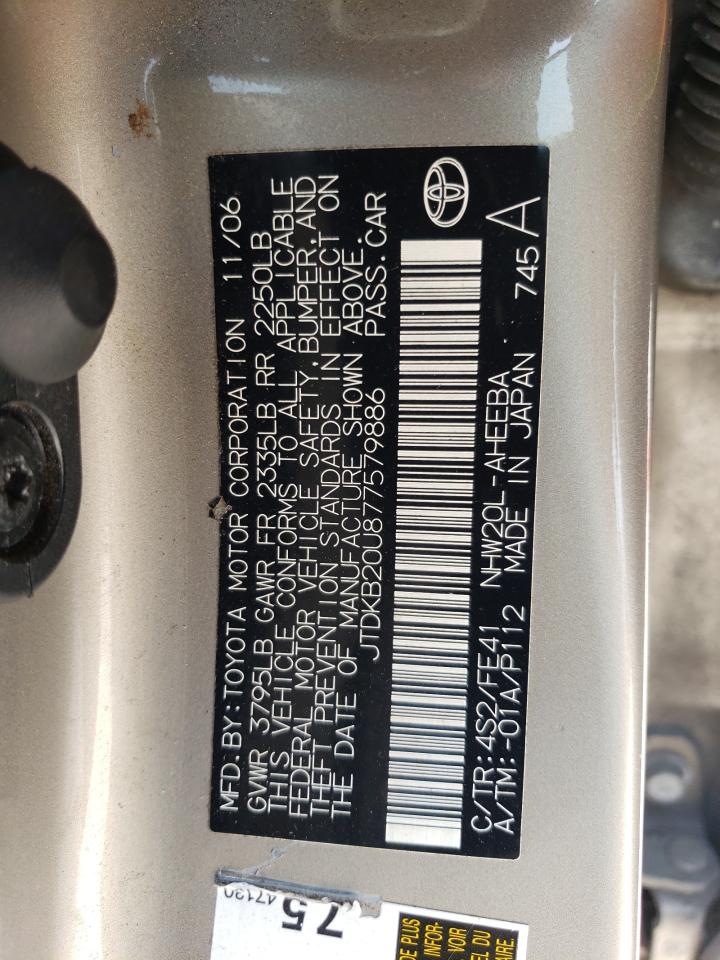 JTDKB20U877579886 2007 Toyota Prius