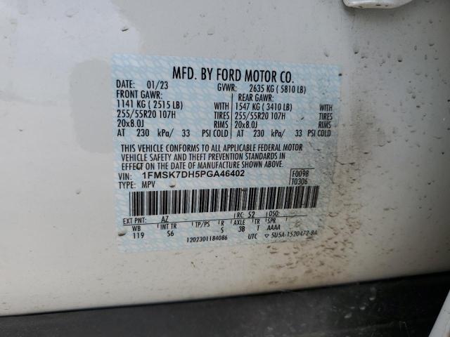 2023 Ford Explorer Xlt VIN: 1FMSK7DH5PGA46402 Lot: 57157004