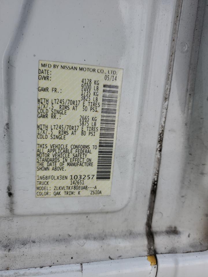 1N6BF0LX3EN103257 2014 Nissan Nv 2500