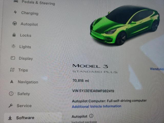 2021 Tesla Model 3 VIN: 5YJ3E1EA6MF982419 Lot: 54977144