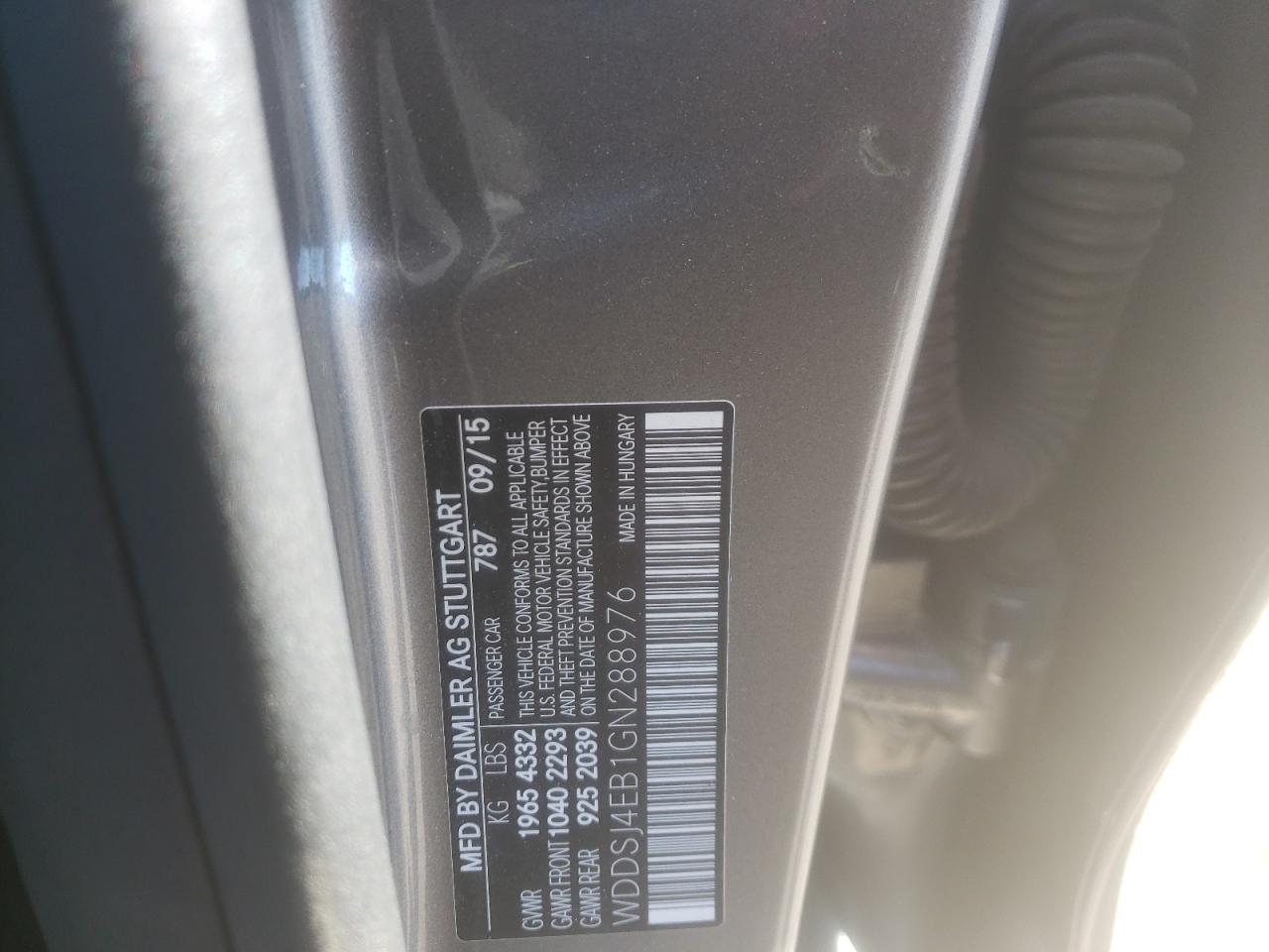 WDDSJ4EB1GN288976 2016 Mercedes-Benz Cla 250