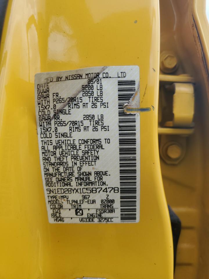 5N1ED28YX1C587478 2001 Nissan Xterra Xe