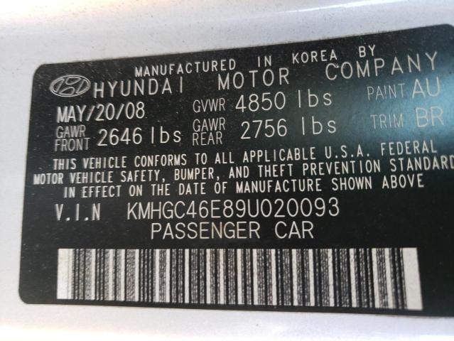 2009 Hyundai Genesis 3.8L VIN: KMHGC46E89U020093 Lot: 50555194