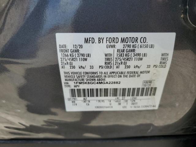 2021 Ford Explorer St VIN: 1FM5K8GC4MGA22882 Lot: 55606264