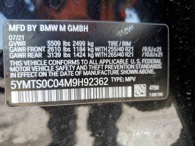 2021 BMW X3 M COMPE - 5YMTS0C04M9H92362