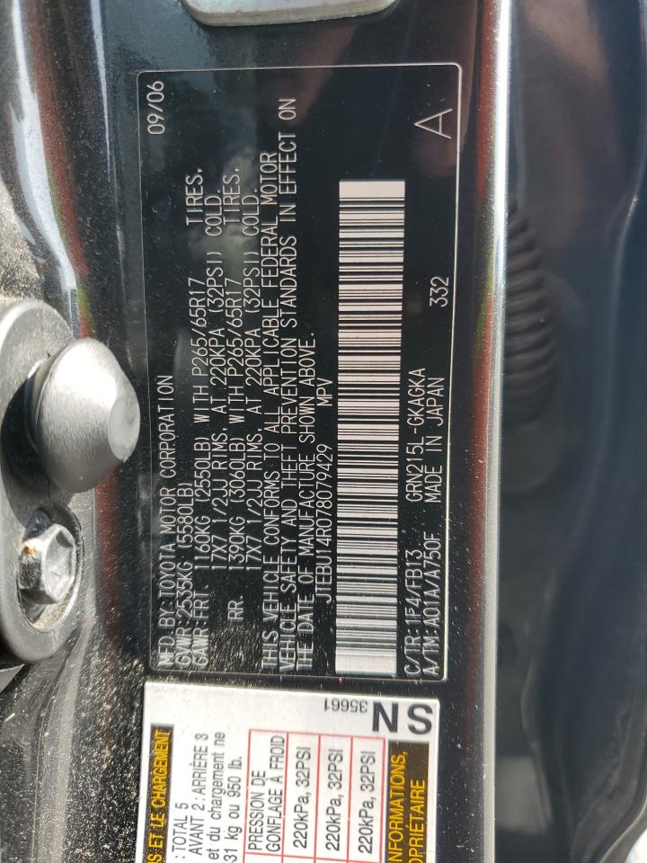 JTEBU14R078079429 2007 Toyota 4Runner Sr5