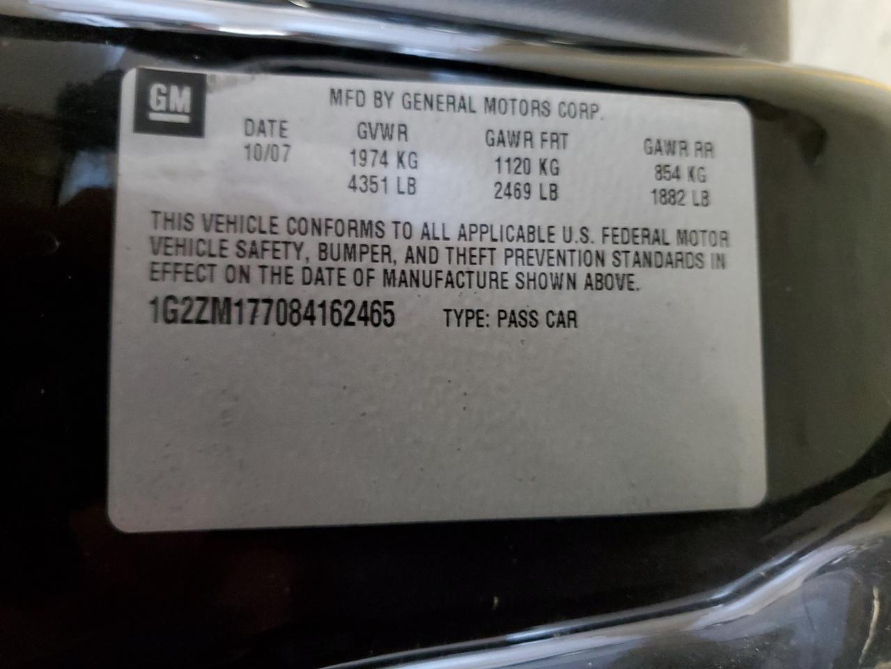 1G2ZM177084162465 2008 Pontiac G6 Gxp