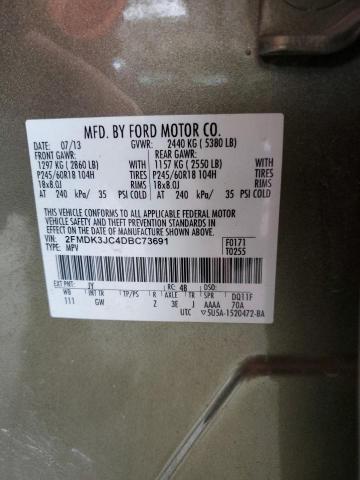 2013 Ford Edge Sel VIN: 2FMDK3JC4DBC73691 Lot: 55199414