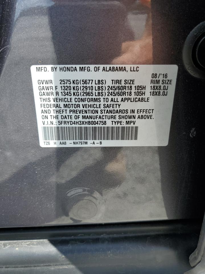 5FRYD4H3XHB004758 2017 Acura Mdx